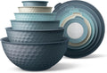 Mixing Bowls with Lids - 12 Piece Plastic Nesting Bowls Set includes 6 Prep Bowls and 6 Lids, Microwave Safe Mixing