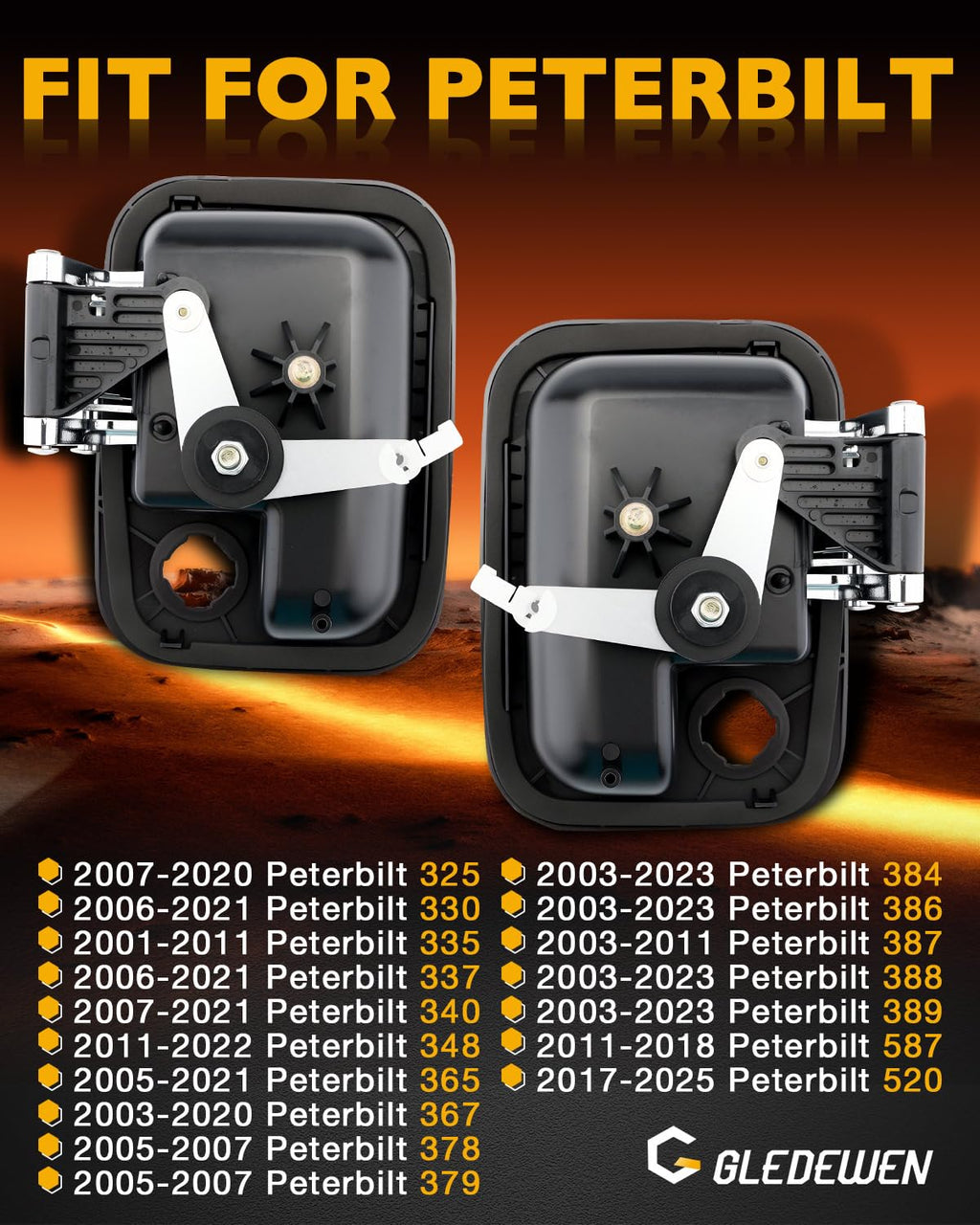 Outer Door Handles, Compatible with 2001-2025 Peterbilt, 2005-2020 Kenworth