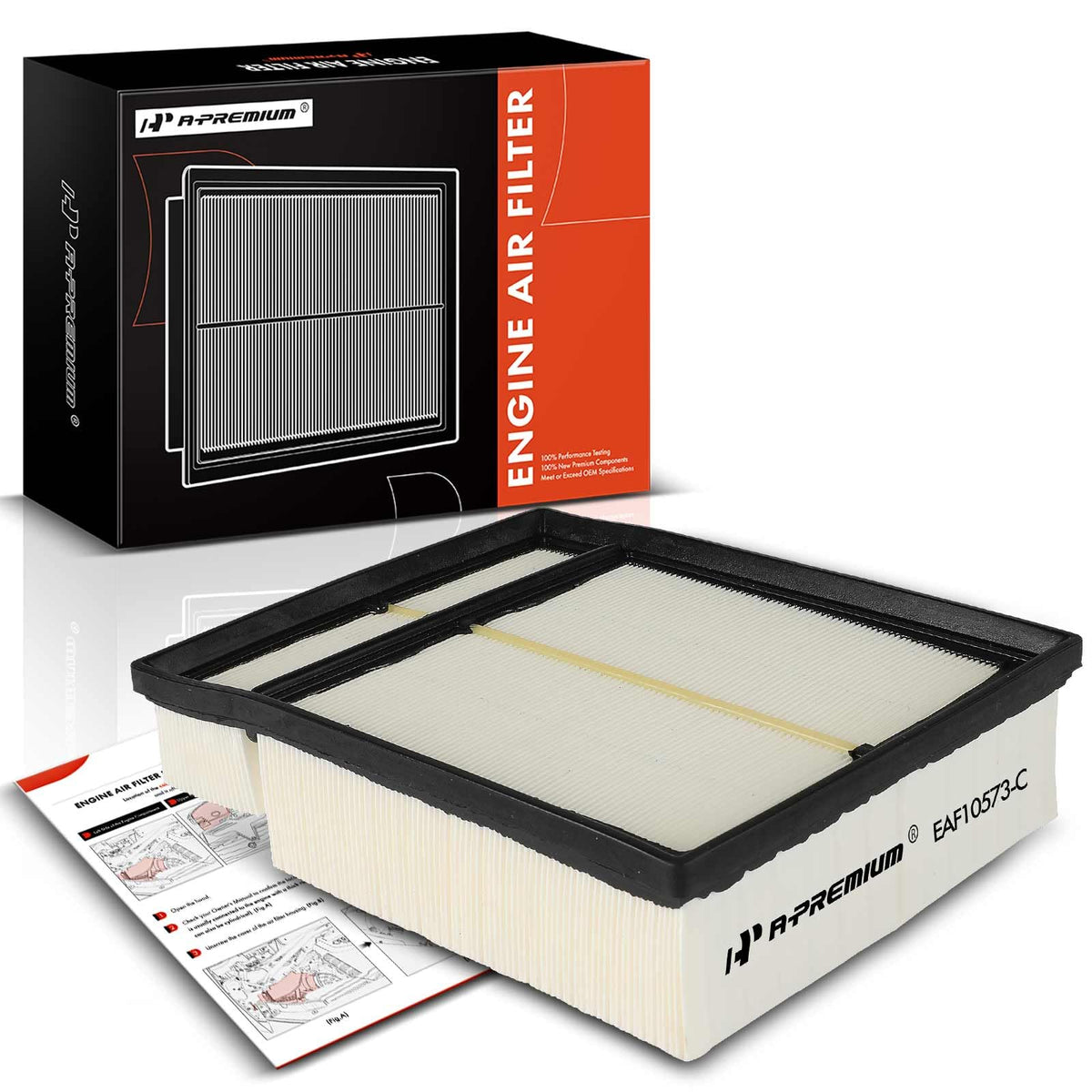 A-Premium Front Engine Air Filter Compatible with Audi