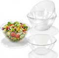 4PCS 160oz Clear Plastic Serving Bowls, Large Round Punch Bowls