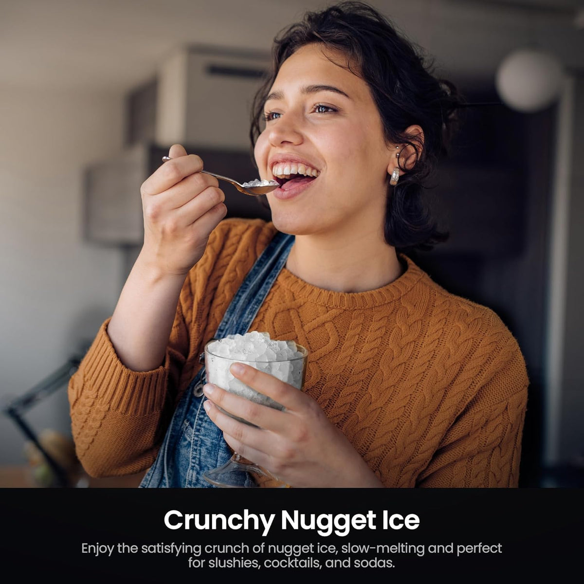 Nugget Ice Maker Countertop, 35 lbs/Day, Stainless Steel