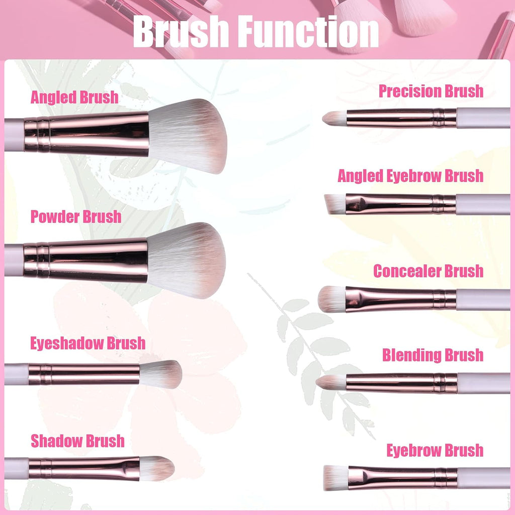 9 Pcs Travel Makeup Brush Set With 7 Pcs Makeup Blending Sponge, Foundation Brush, Mini Makeup Sponge & Case, Luxury