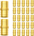 25 Pack 3/4" PEX Fittings, PEX Brass Straight Coupling Fittings