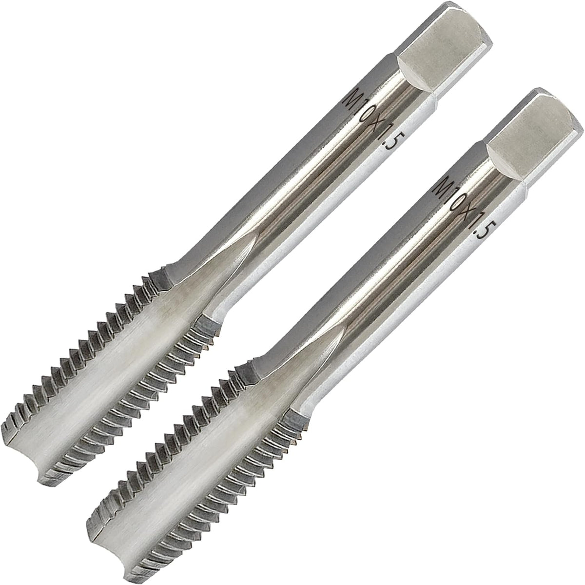 2Pcs M10 x 1.5 Metric Right-Hand Tap Set, M2 HSS Thread Tapping Tool