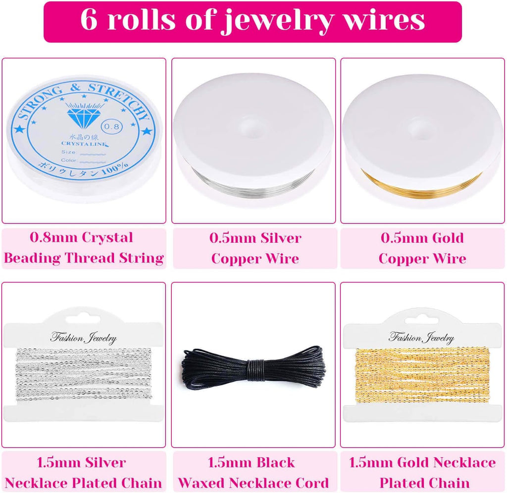 1857 Pcs Jewelry Making Supplies Kit for Adults, Jewelry Making Tools with Earring Hooks, Findings, Wires, Chains and