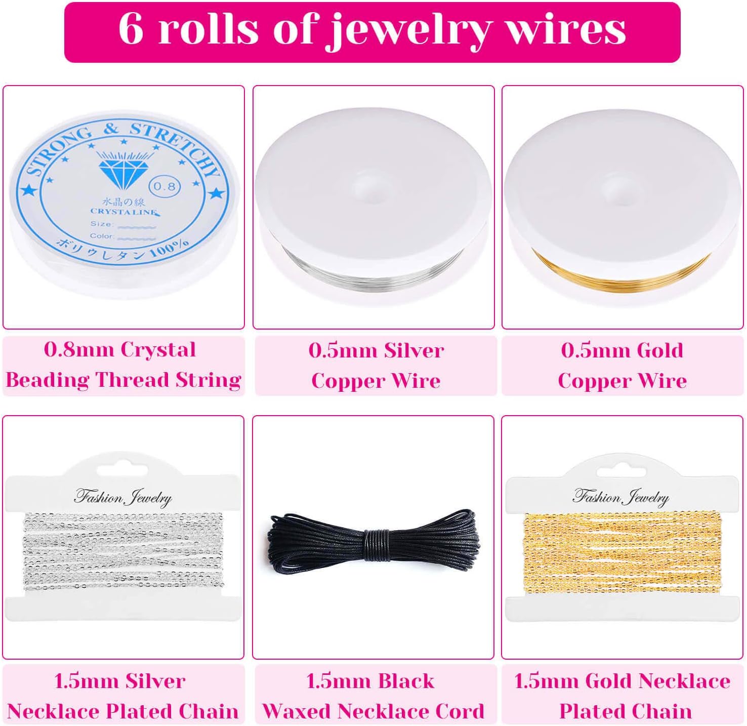 1857 Pcs Jewelry Making Supplies Kit for Adults, Jewelry Making Tools with Earring Hooks, Findings, Wires, Chains and