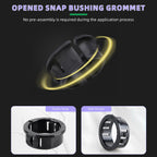 BOPOREAE 4 pcs Opened Black Snap Bushing 3-1/8" (80 mm) Mounting Diameter