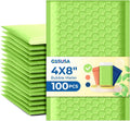 Green Bubble Mailers 4x8 100 Pack, Self Seal Padded Envelopes