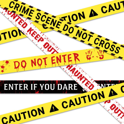 5Pcs 89.6Feet Caution Tape Halloween Decorations Outdoor House