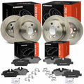 A-Premium Front Vented and Rear Solid Brake Rotors and Ceramic Pads Kit