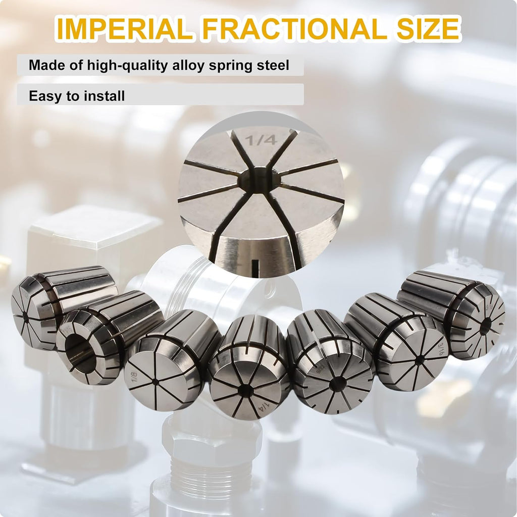 26 Pcs ER32 Spring Collet Set, 1/32-13/16" Size Shank Chuck, CNC
