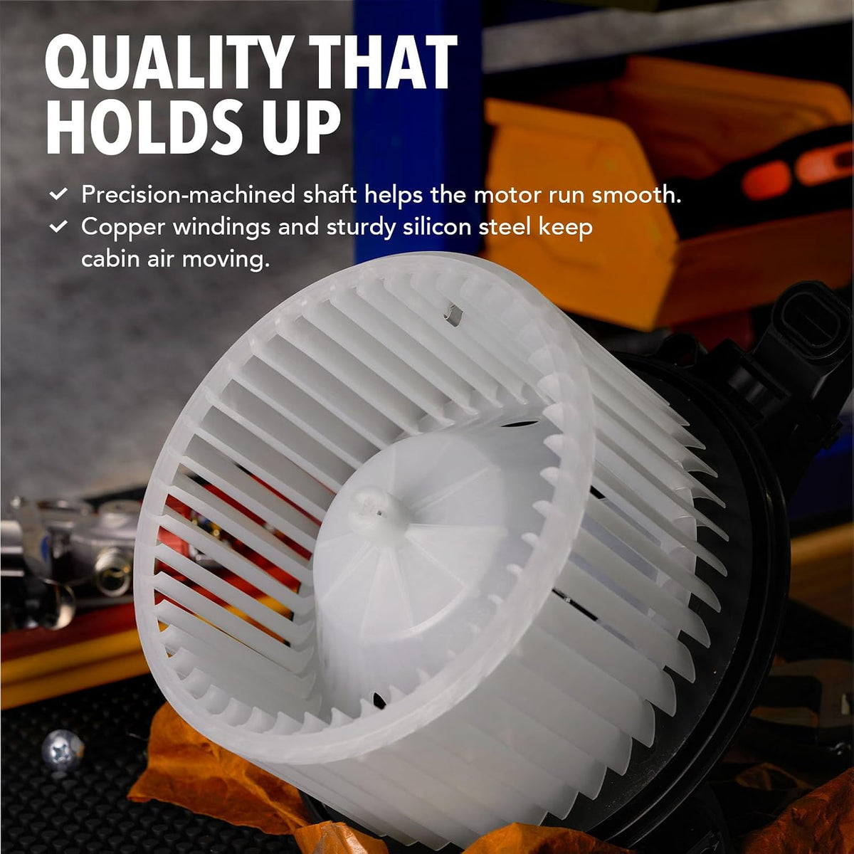 JC Whitney Front HVAC Heater Blower Motor with Fan Cage
