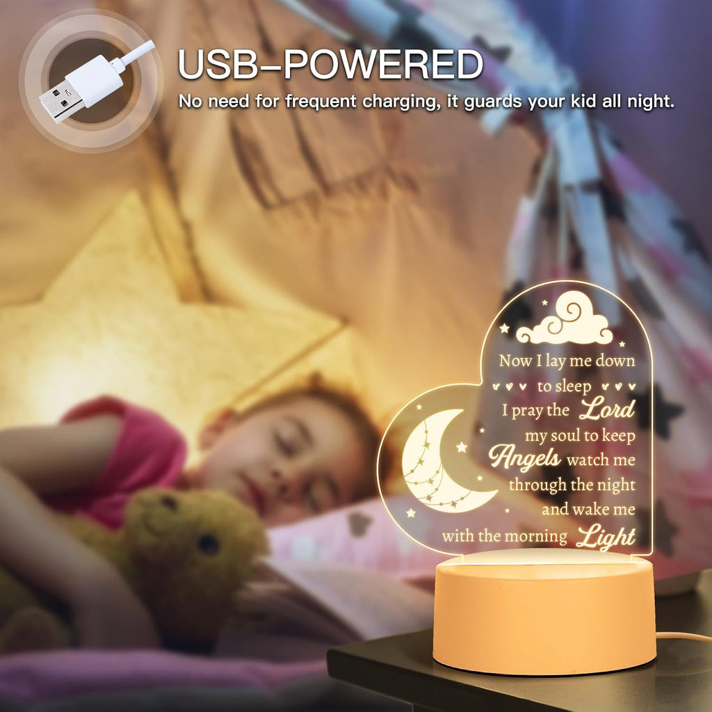 Baptism Gifts for Girl Boy, Cozy Baby Nursery Night Light for Bedtime Prayer, Baby Christening Gifts for Boys Girls