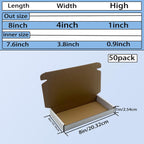 8x4x1 inch White Shipping Boxes 50 Pack, Small Corrugated Cardboard Mailers