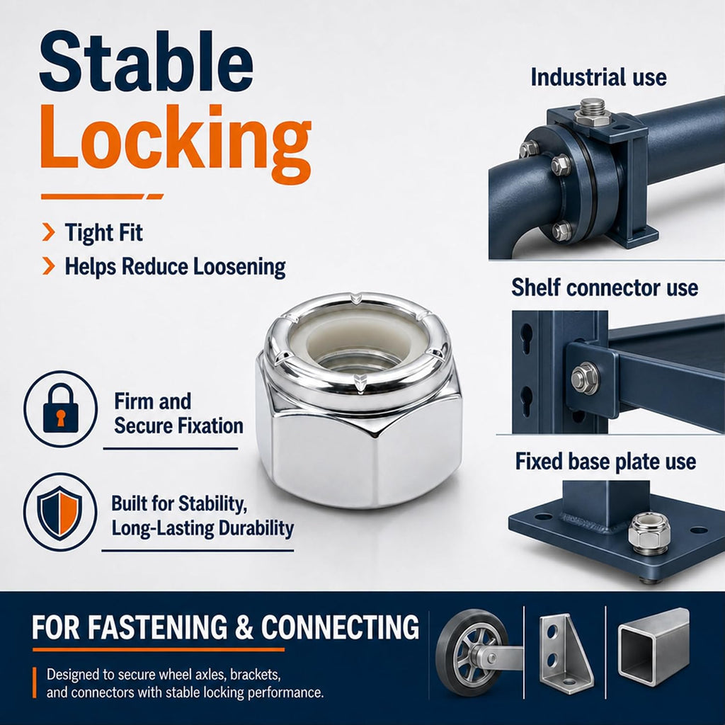 3/8"-16 Inch Lock Nuts, Galvanizing Carbon Steel Nylon Insert Locknuts,Standard Inch Thread Nylock Nuts for Bolts 60 Pack