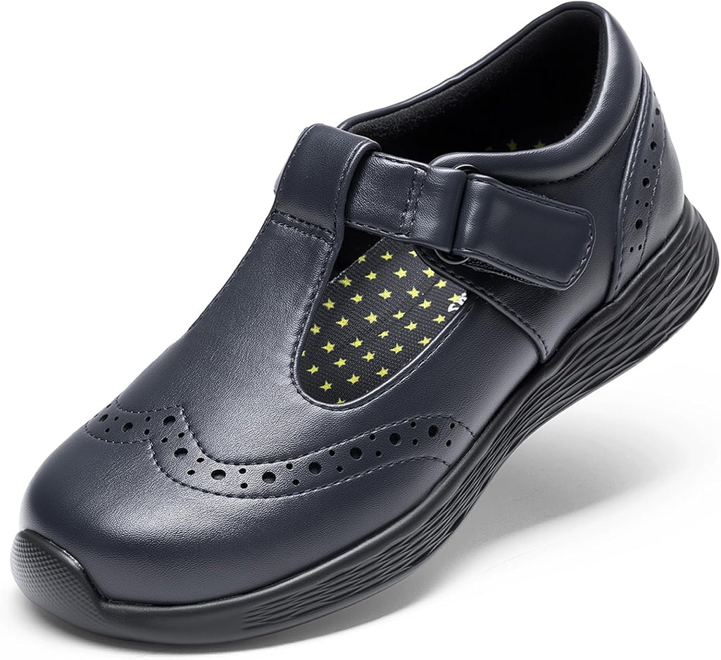 Girls Mary Jane School Uniform Shoes | Lightweight T-Strap dress shoes,breathable lining,arch support oxford flats