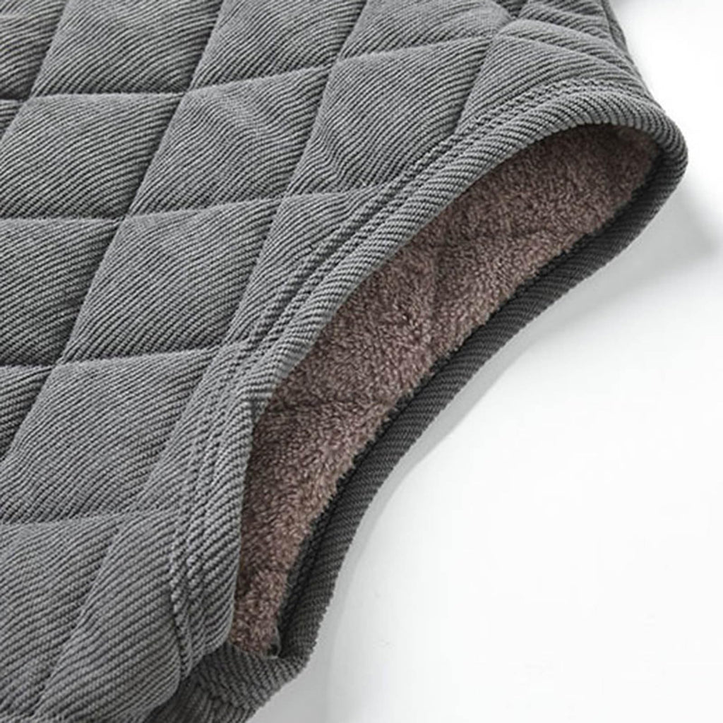 Men's Diamond Quilted Vest Sherpa Lined Full Zip Sleeveless Jacket