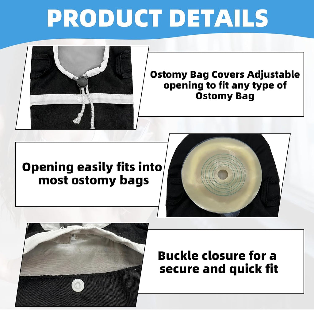 Ostomy Bag Covers, Ostomy Belt for Men & Women, Liner Waterproof Colostomy Bag Covers With Adjustable Opening