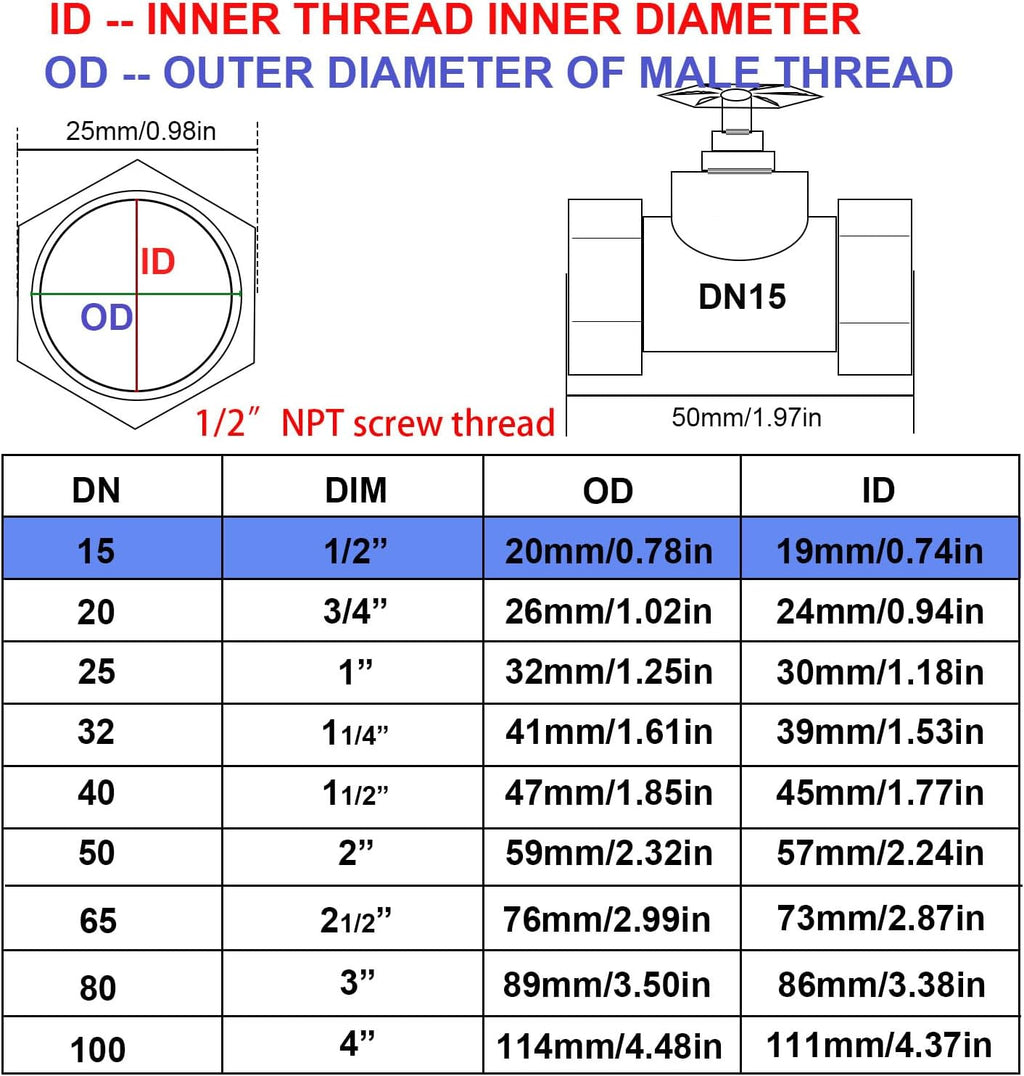 1/2" NPT 304Stainless Steel Gate Valve DN15