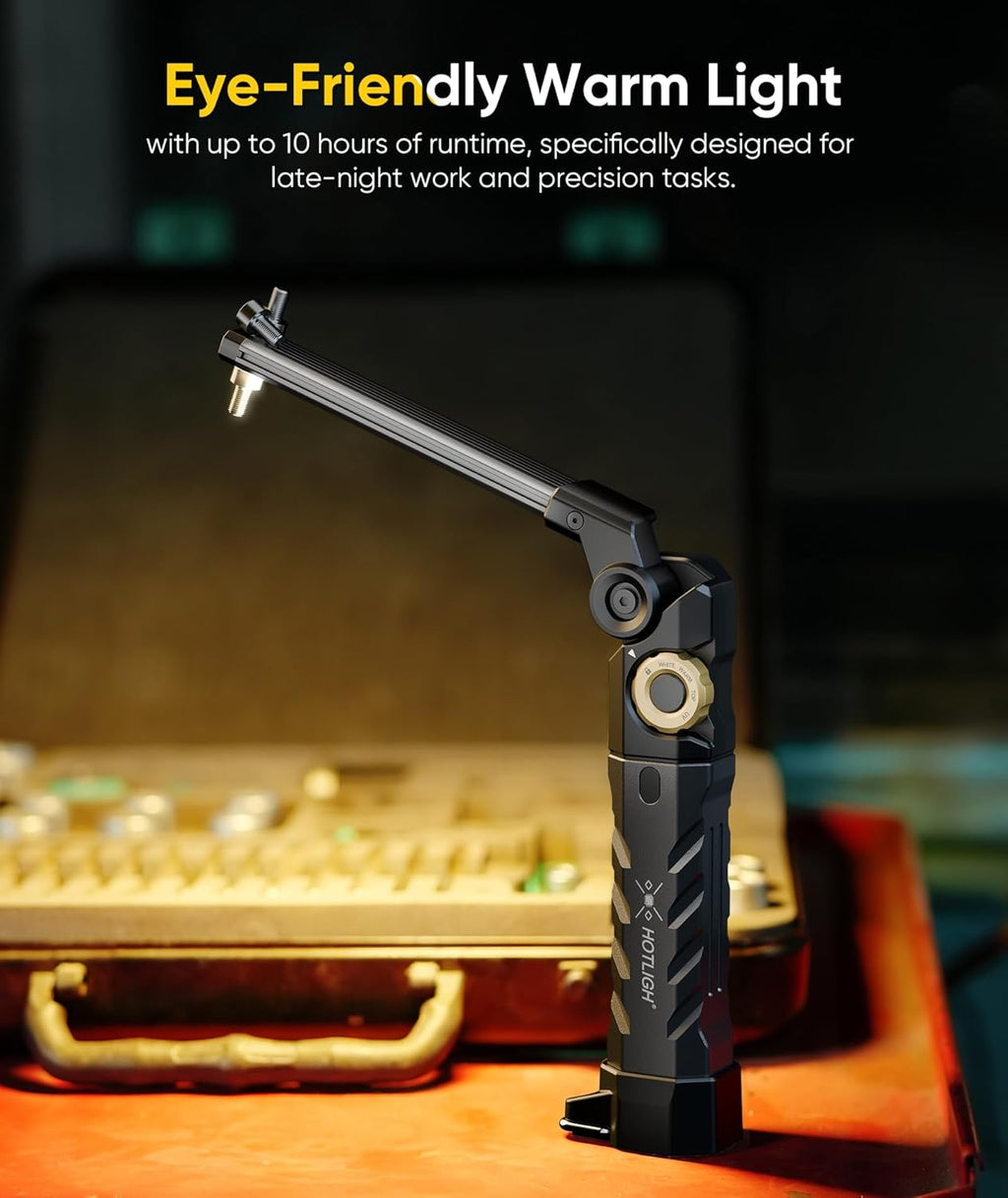 ZF7885 5000mAh Rechargeable Work Light - 1500 LM Magnetic Flashlight, 4 Mode Mechanic Light with 395nm UV Lighting