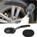 Tire Shine Applicator Brush, High-Density Sponge Tire Dressing Applicator Pad with Long Handle, Multipurpose Curved