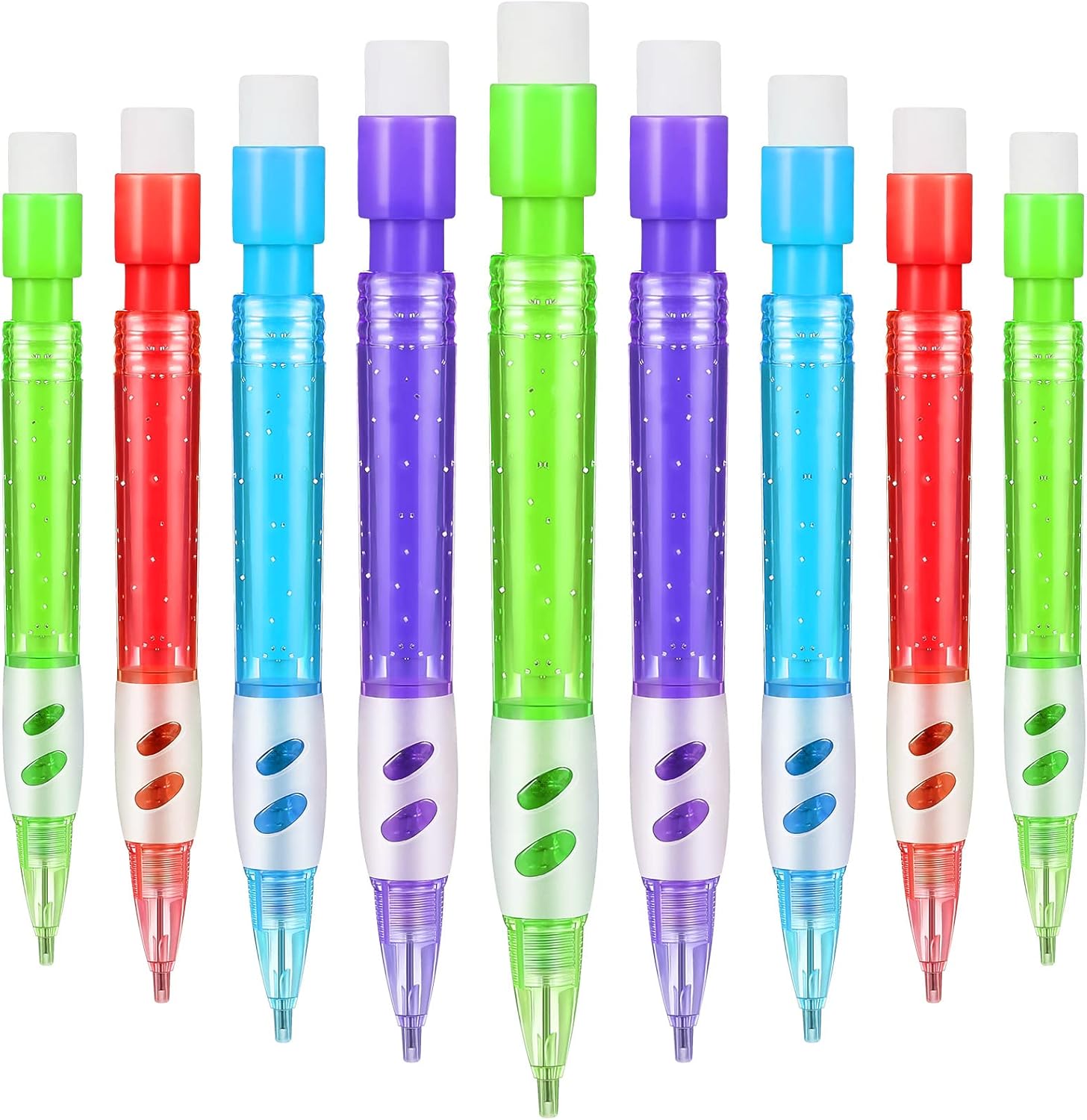 16 Pieces Assorted Mini Mechanical Pencils 0.7 mm Automatic Pencils with Mini Erasers Pens Stationery Supplies for