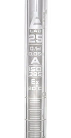 Burette, 25ml - White 0.10mL Graduations - Class A, Conforms with DIN ISO 385 Standards - Borosilicate Glass with