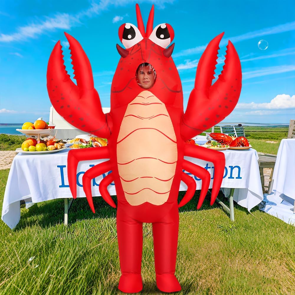 Inflatable Lobster Costume Adult, Inflatable Costume For Adult, Blow Up Crawfish Costumes Women/Men for Funny Party