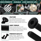 25pcs 1/4-20 x 1 Flat Head Socket Cap Screws, Black 304 SS w/Hex Key