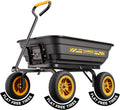 10-in NO-FLAT TIRES 600lb Heavy-Duty Garden Dump Cart 4 Cu.Ft. Utility Wagon with Quick-Release Dumping & Prime Grade