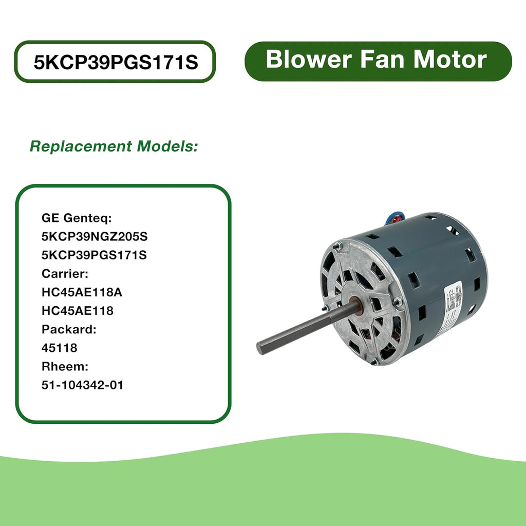 5KCP39PGS171S Blower Fan Motor 3/4HP 115V 8.35A 1075RPM 4-Speeds