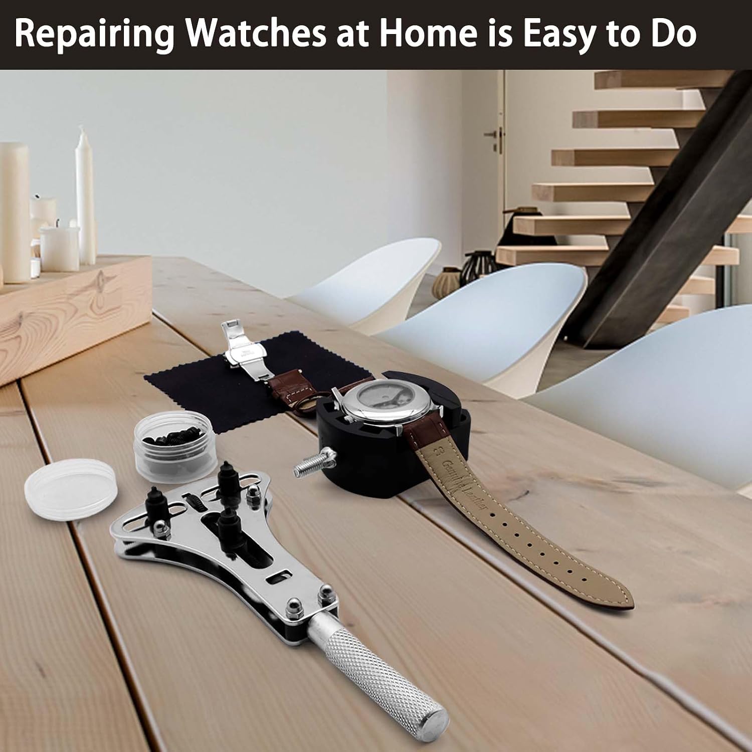 Watch Repair Kit, GLDCAPA Professional Watch Battery Replacement Kit, Watch Repair Tools with Carrying Case, Watch