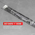Linear Shower Drain 24 inch Brushed with Tile Insert Panel