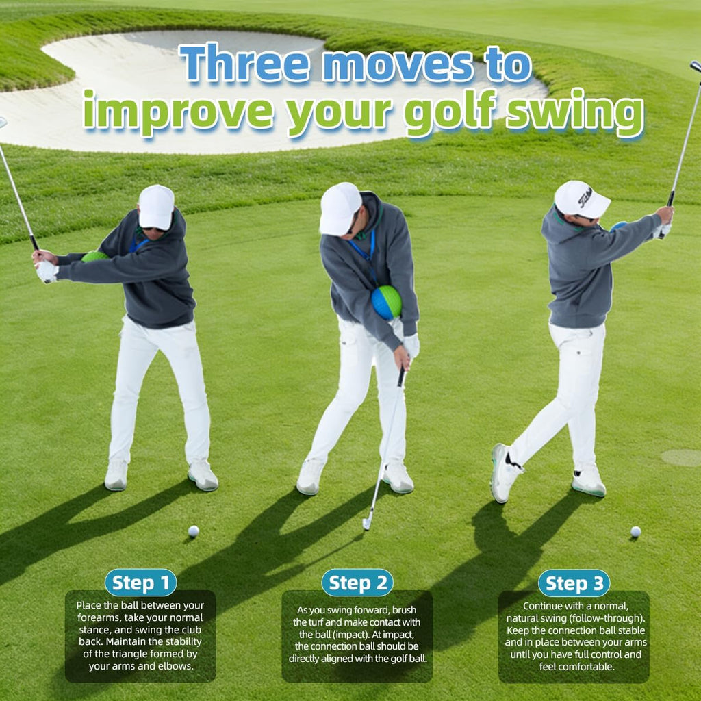 Golf Swing Trainer, Golf Training Aid Ball - Soft PU Foam Forearm Connection Ball & Practice Equipment & Posture