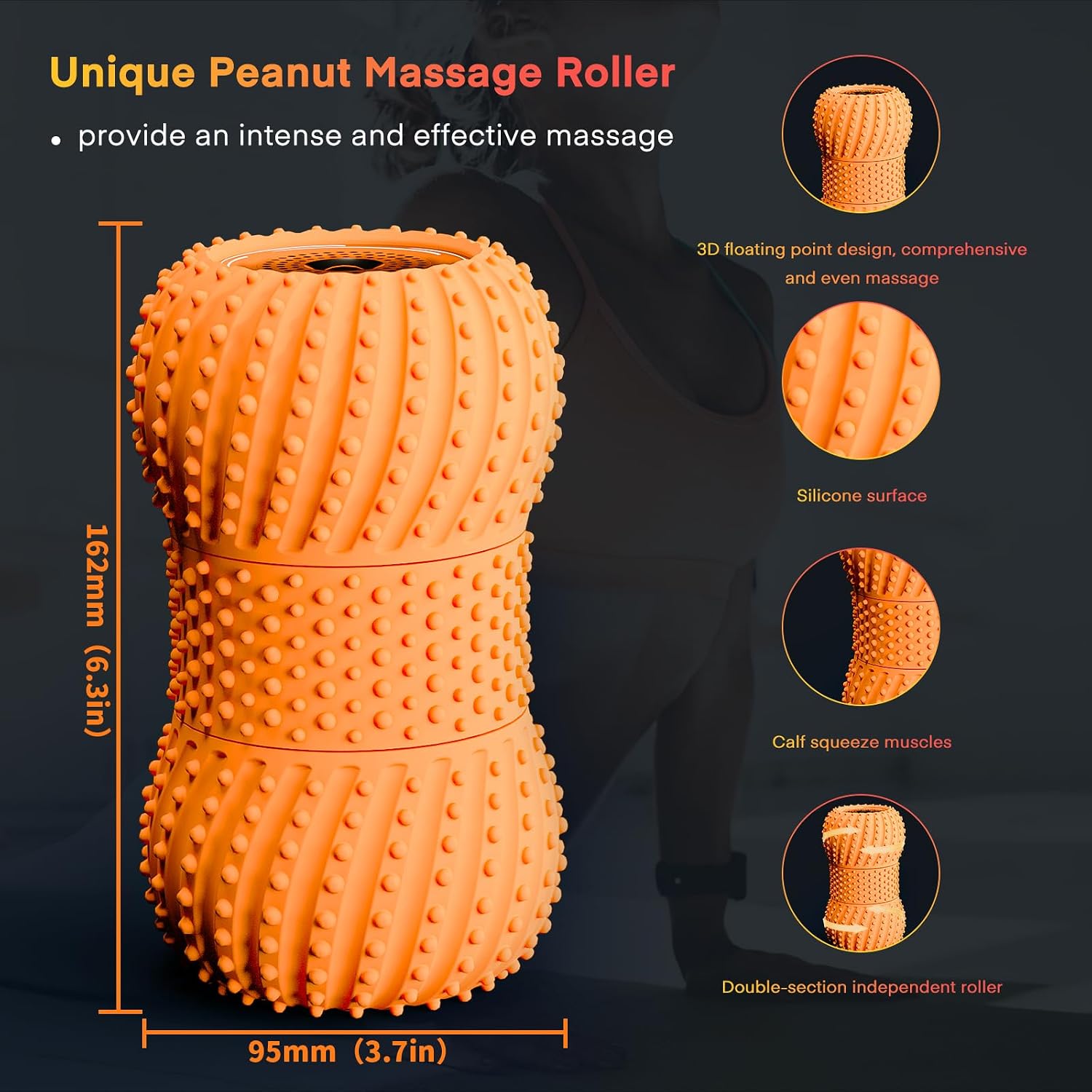 2 in 1 Vibrating Peanut Massage Ball with 6 Massaging Modes and Bluetooth Speaker, Rechargeable Vibrating Massage