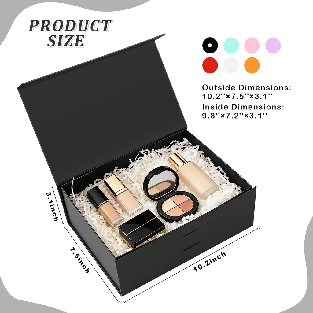 Black Magnetic Gift Box for Men Medium Gift Boxes with Lids for Birthday