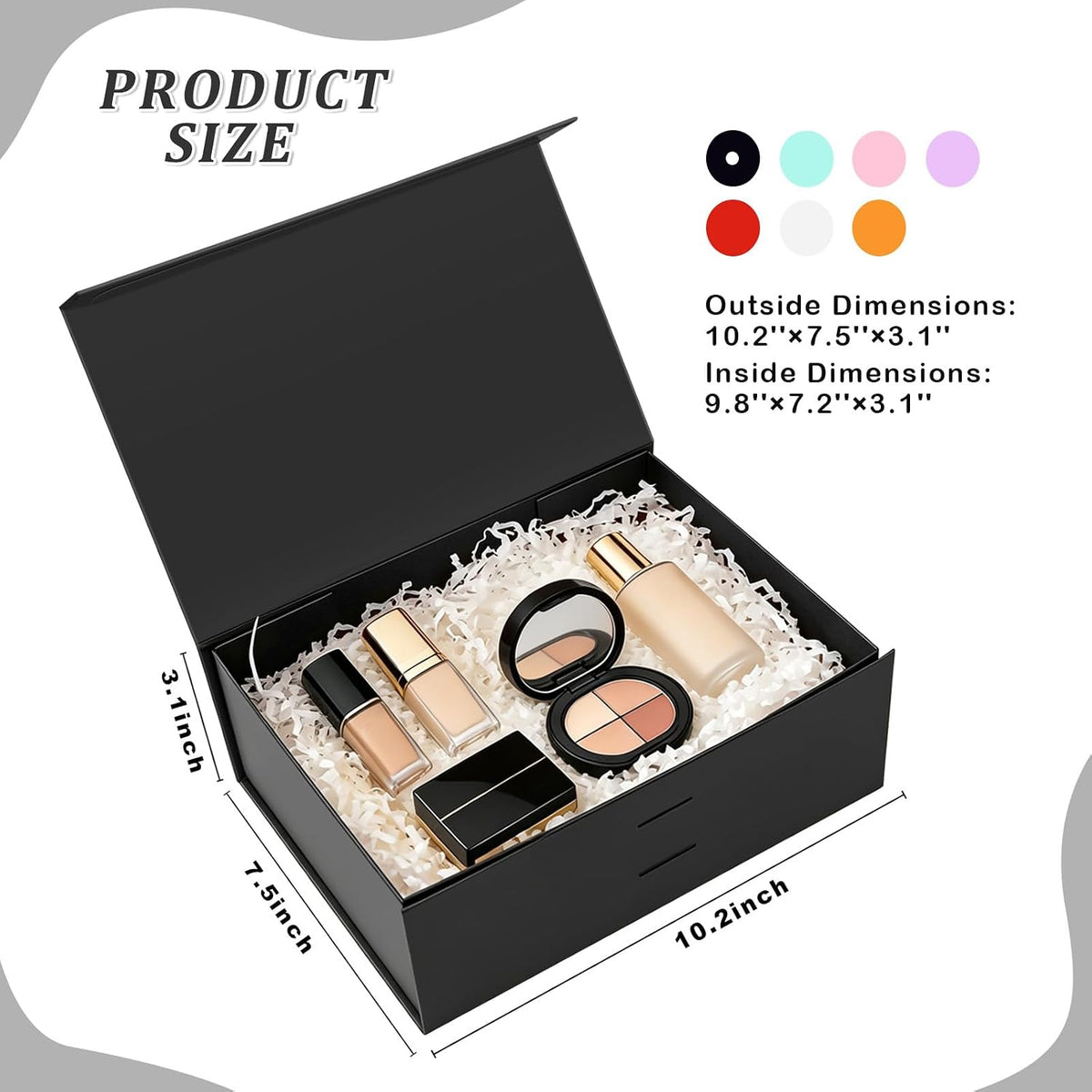 Black Magnetic Gift Box for Men Medium Gift Boxes with Lids for Birthday