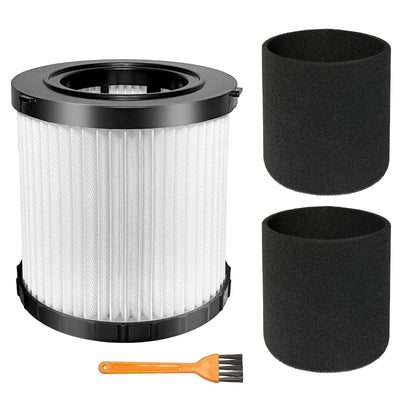 DCV5801H HEPA Filter Compatible with DEWALT DCV580H, DCV581H 20V MAX Wet/Dry Vacuum, with 2 Foam Sleeve Filters & 1