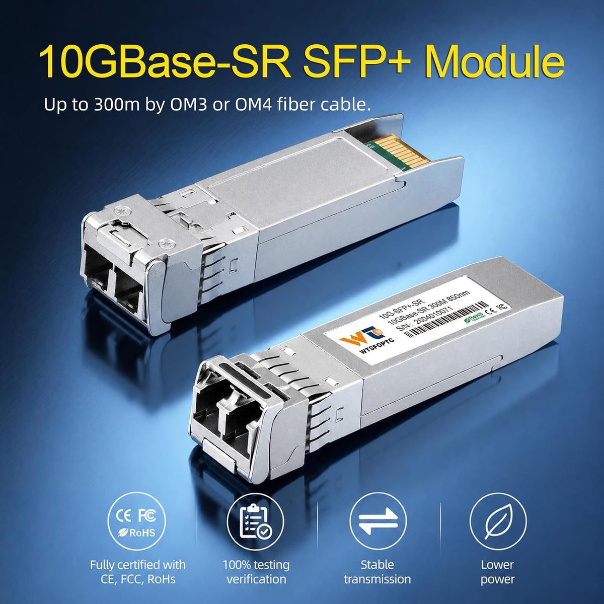 6 Pack 10GBase-SR Transceiver, 10G SFP+ SR Module MMF Multimode 300m 850nm