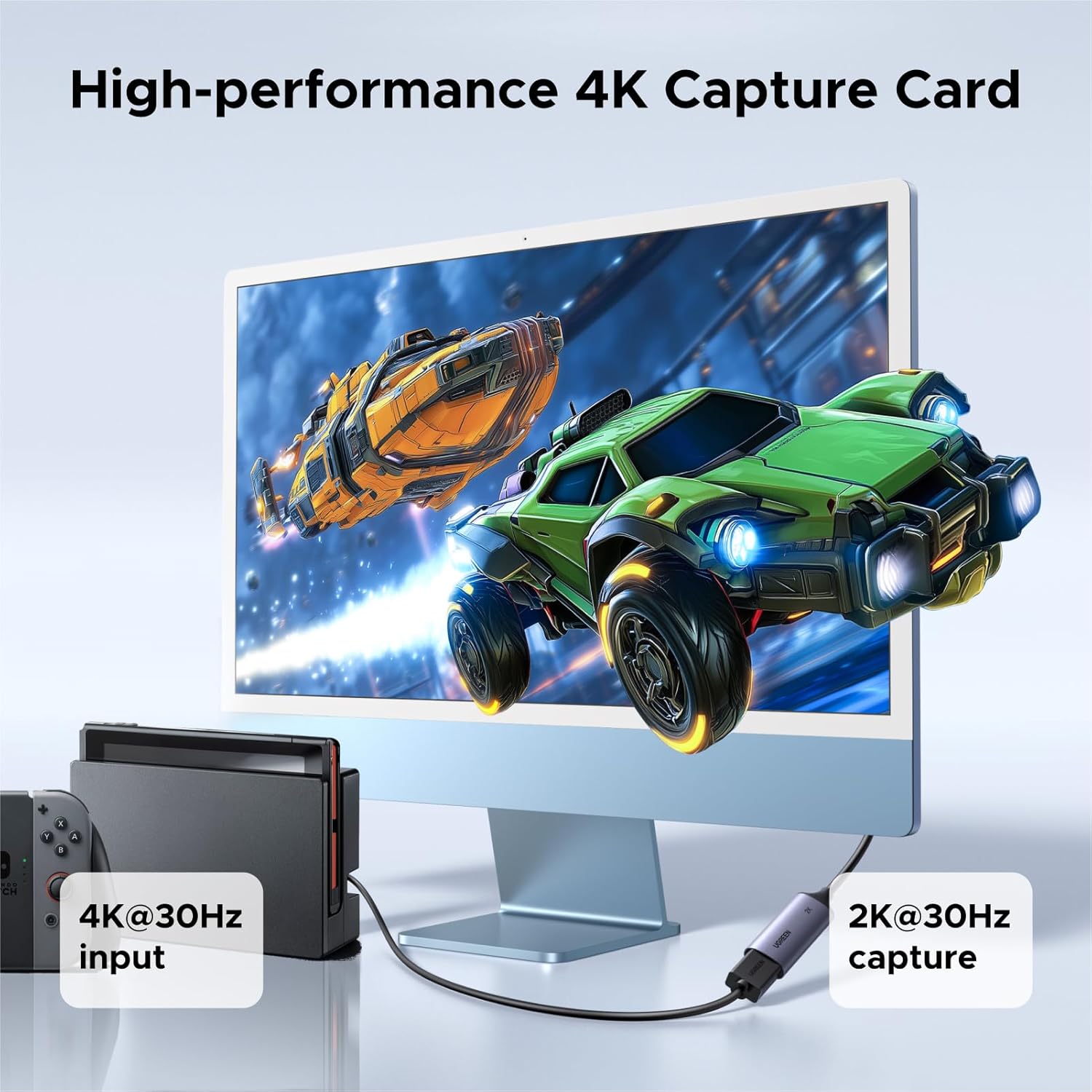 2K@30Hz 1080P 60FPS Video Capture Card 4K Input HDMI to USB 3.0 | 4K HDMI Input, Low Latency, Capture Card for