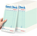 20 Pack/1000 Tickets Guest Checks Books for Servers, Green
