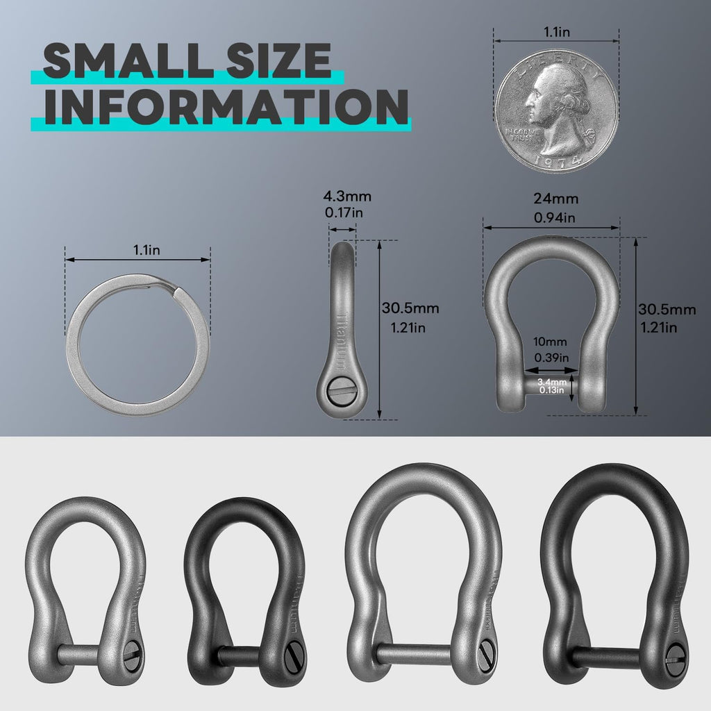 Titanium Key Organizer, Small D Ring Keychain