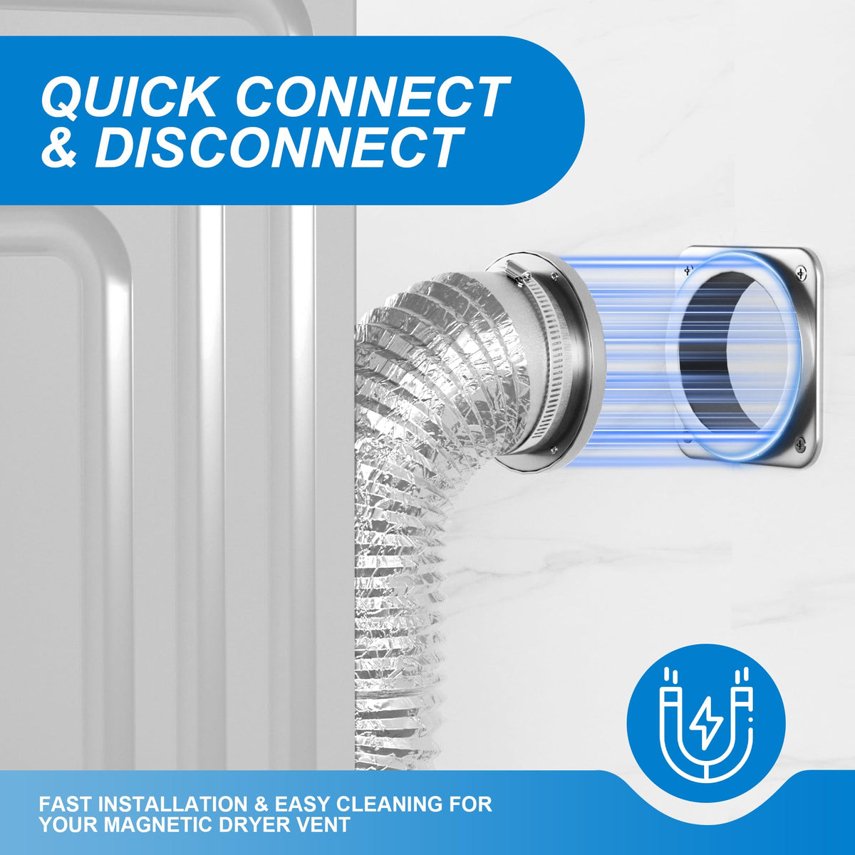 Magnetic Dryer Vent Connector Kit DV180 Magnetic Dryer Vent Coupling 4 Inch