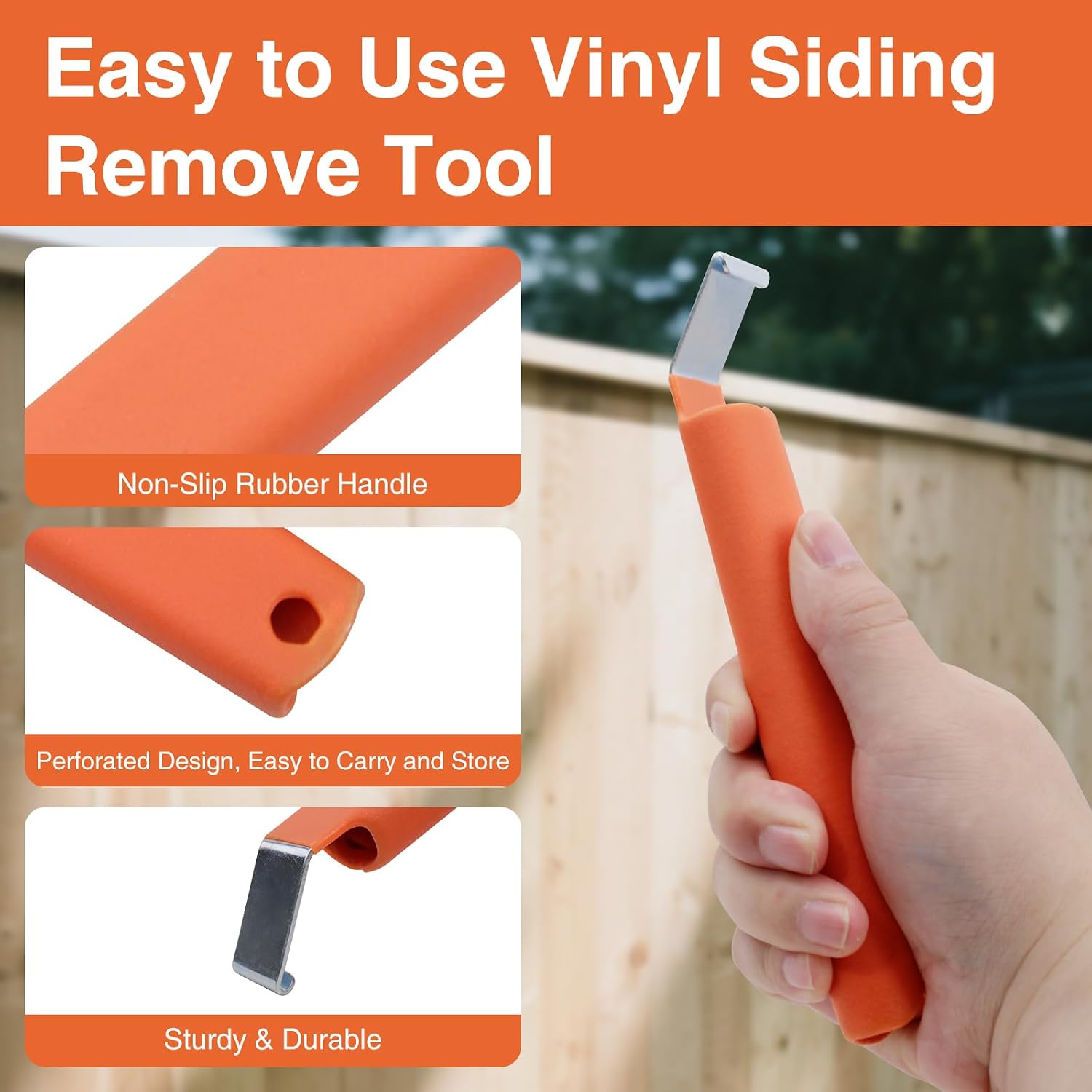 Vinyl Siding Removal Tool for Installation and Repair – Steel Blade, Extra Long Non-Slip Handle, Vinyl Siding Tools