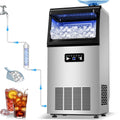 Commercial Ice Maker 120LBS/24H with 22LBS Storage Capacity 45 Cubes