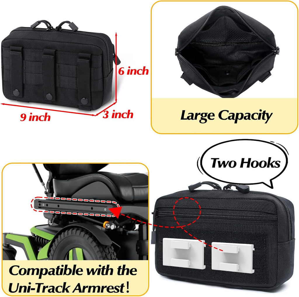Wheel Chair Side Bag for Permobil Power, Removable Storage Bag for Permobil Wheelchair accessories, compatible with