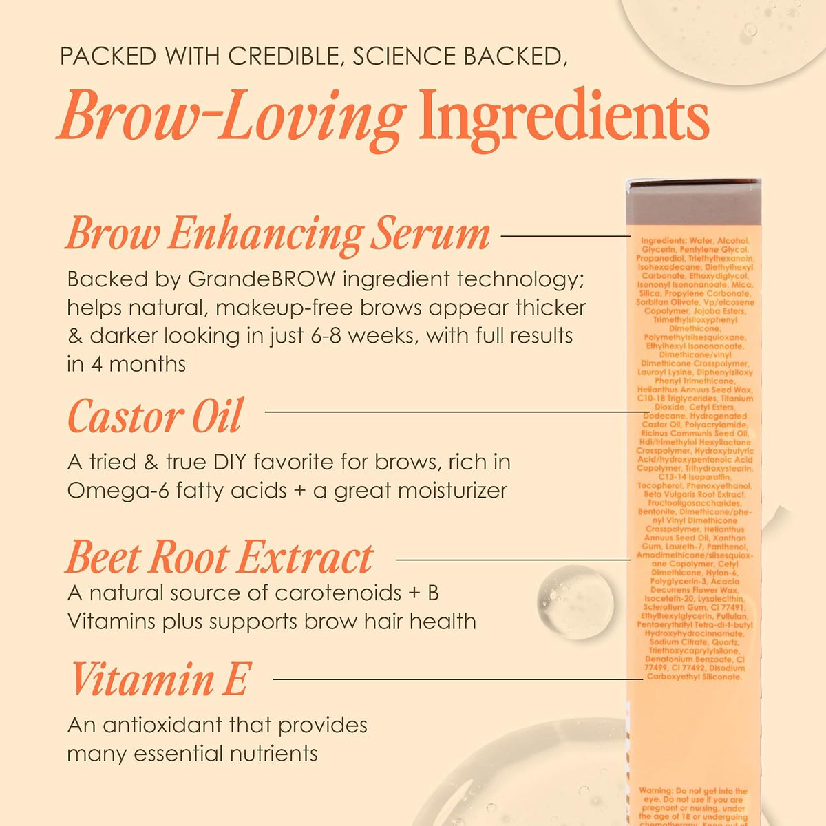 GrandeBROW 2-in-1 Tinted Brow Gel + Brow Enhancing Serum for Thicker & Darker-Looking Eyebrows, Shape & Fill Brows