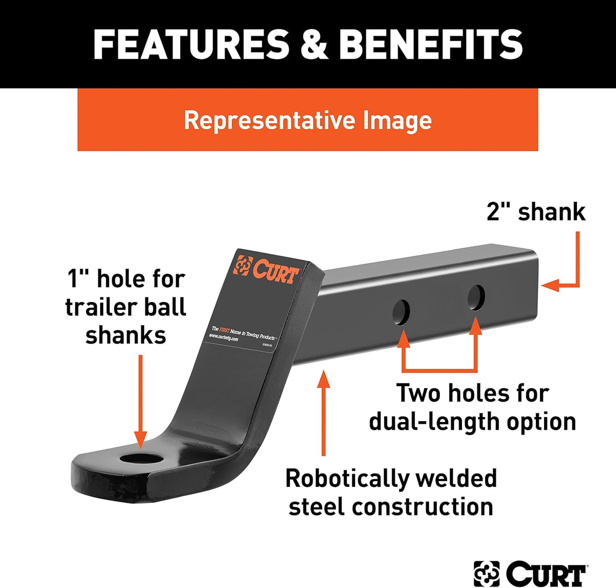 Manufacturing 45220 Dual-Length 2" Ball Mount
