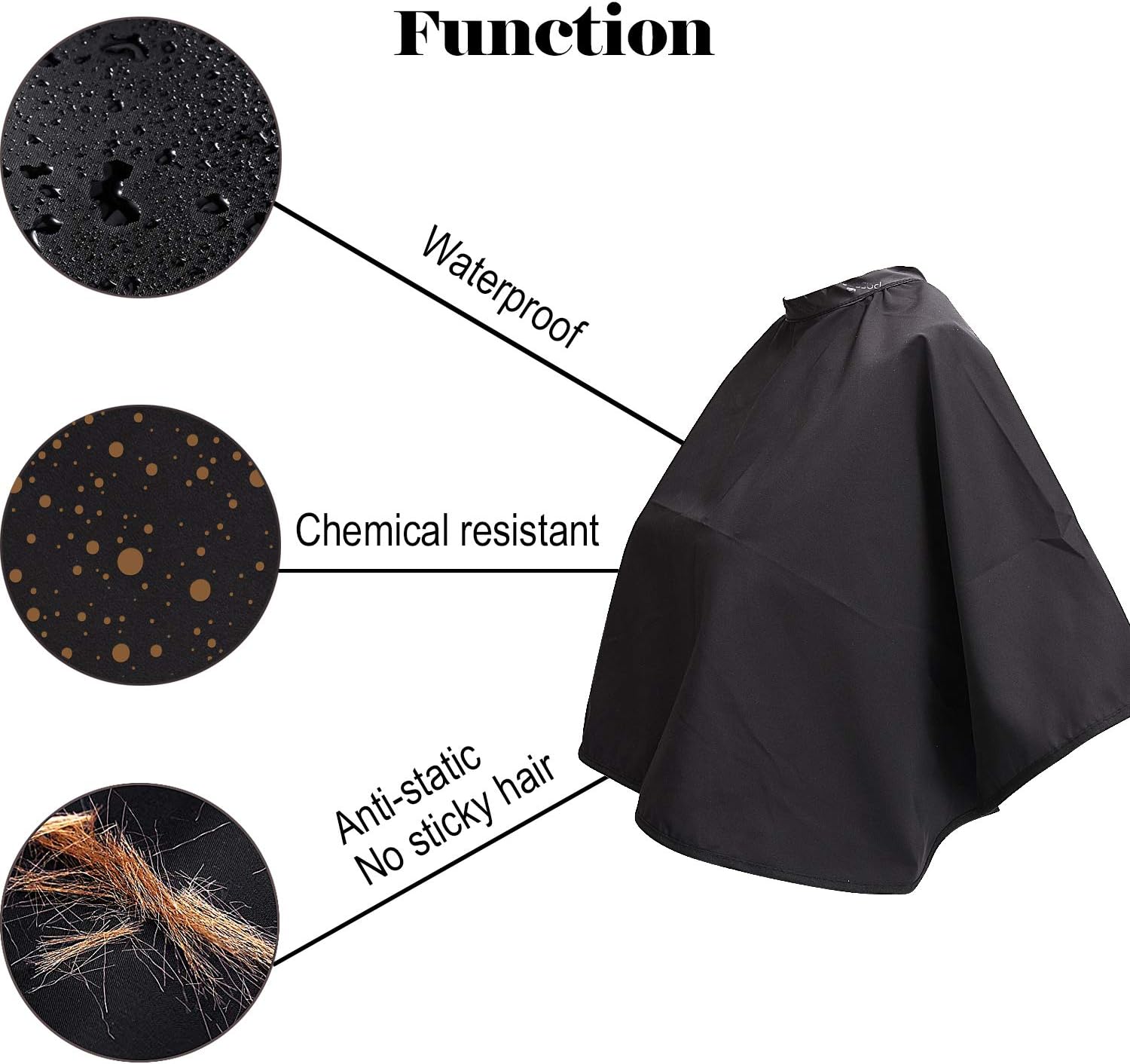 Black Makeup Cape Shorty Styling Cape Hairdressing Shampoo Cape | Water & Chemical Resistant,Shortie Makeover Bib for