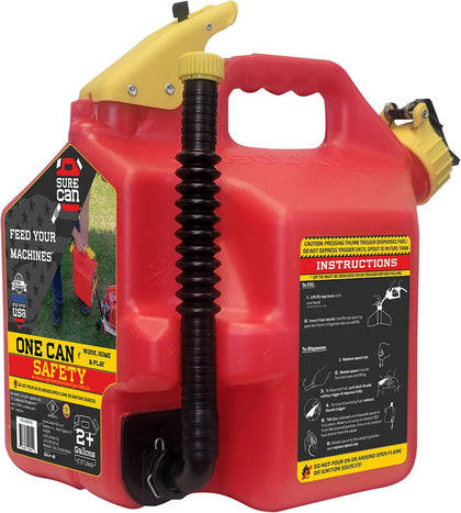 2 Gallon Type-II Safety Container - With a Rotating Spout, Free Spill Design, Self-Venting, & Safety Fill Cap, Your
